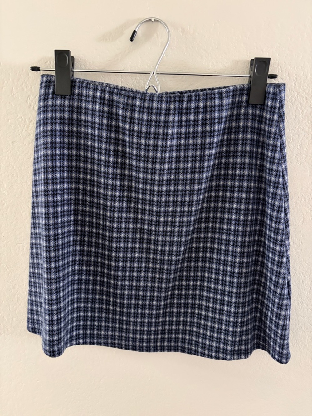 Plaid Mini Skirt in Navy and Light Blue. Urban outfitters.